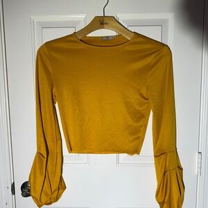 Zara Mustard Yellow Blouse with Long Sleeves